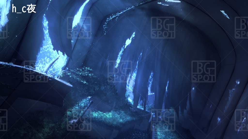 BG_幌馬車の内部 Ver2.0 半壊_緑化