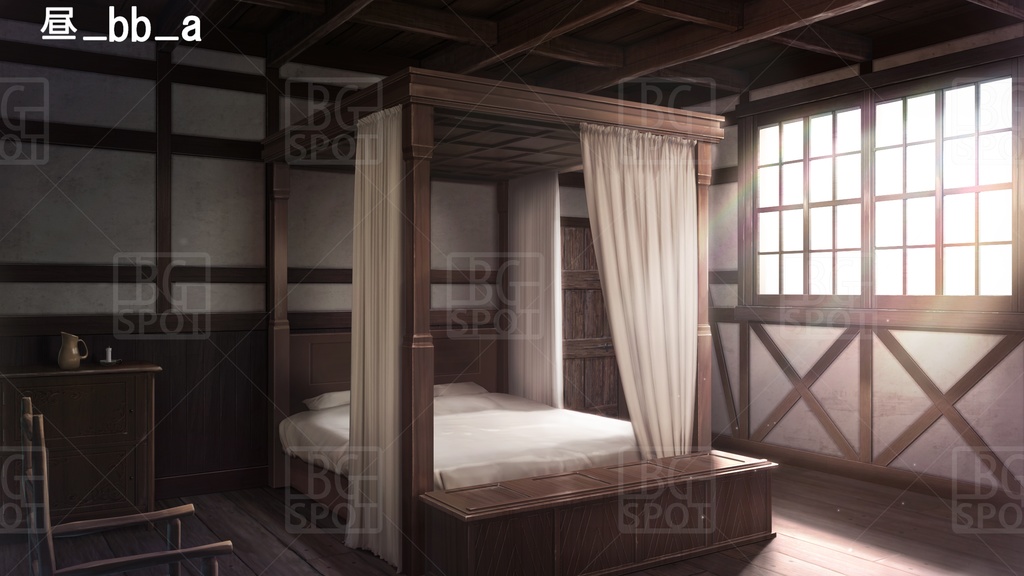BG_01_ボロい宿_ ver1.2_天蓋付きベット