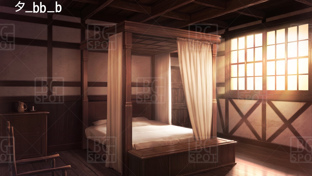 BG_01_ボロい宿_ ver1.2_天蓋付きベット