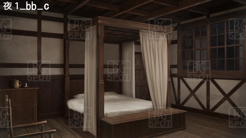 BG_01_ボロい宿_ ver1.2_天蓋付きベット