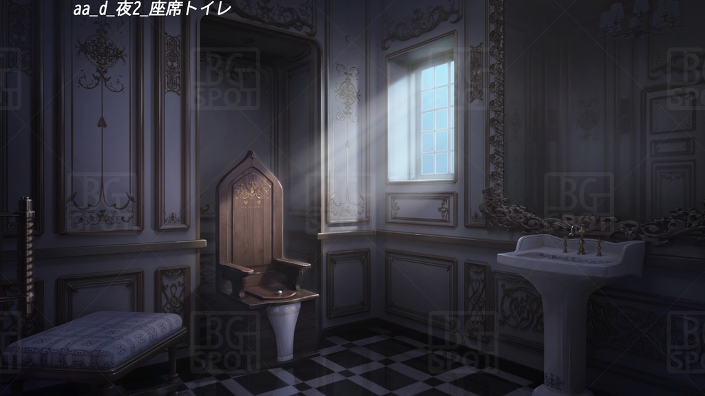 (トイレ差分)BG_豪華な部屋のトイレ、時にお風呂、あるいは…