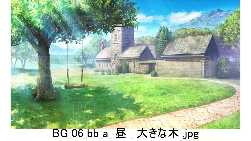 BG06_教会裏の~バザール&大きな木