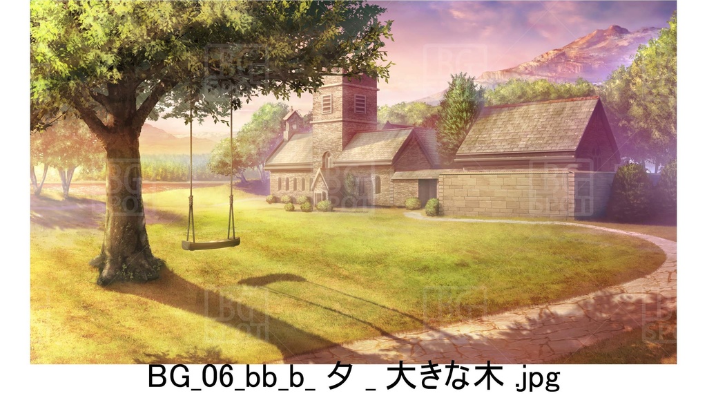 BG06_教会裏の~バザール&大きな木