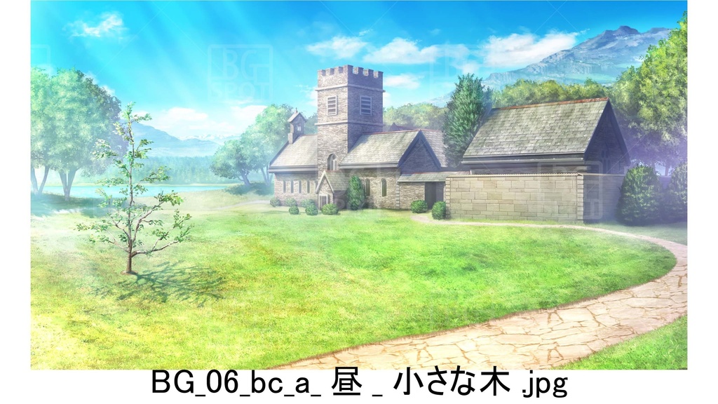 BG06_教会裏の~小道&小さな木