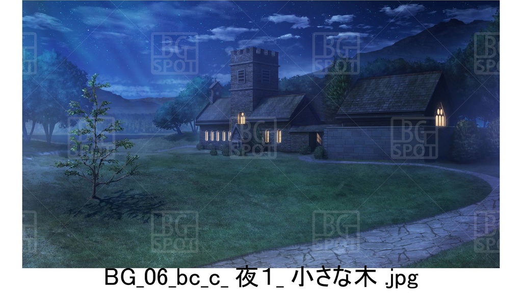 BG06_教会裏の~小道&小さな木