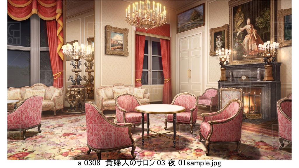 カラー【柔らかい】BG_豪華な部屋の4つのサロンver1.0