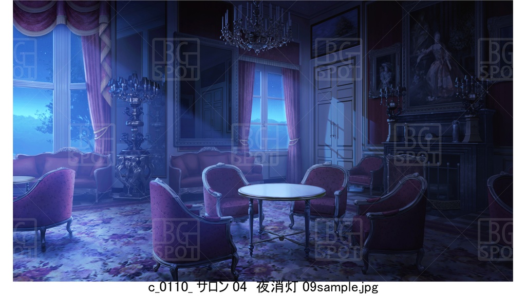 カラー【レッド】BG_豪華な部屋の4つのサロンver1.0