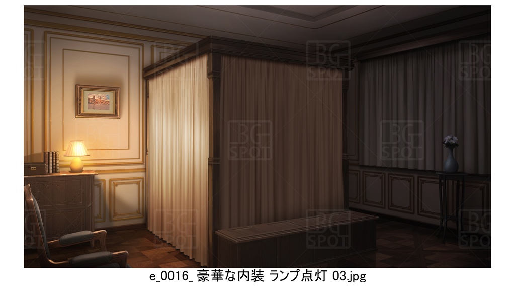 e豪華な内装_天蓋付きベット_点灯セット_ver2.0