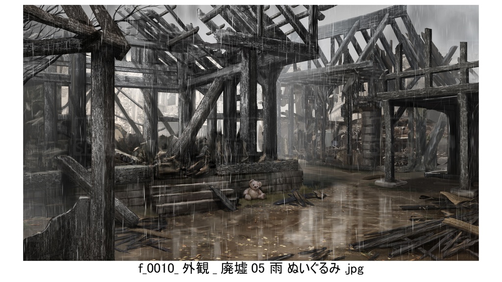 外観廃墟_BGぼろい宿と外観_多様な部屋_ver2.0