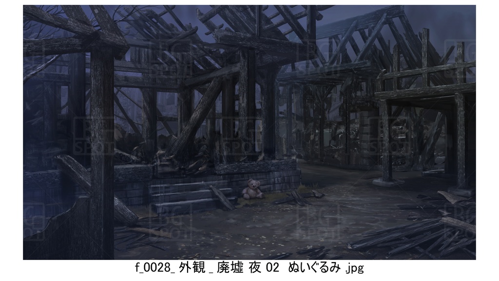 外観廃墟_BGぼろい宿と外観_多様な部屋_ver2.0