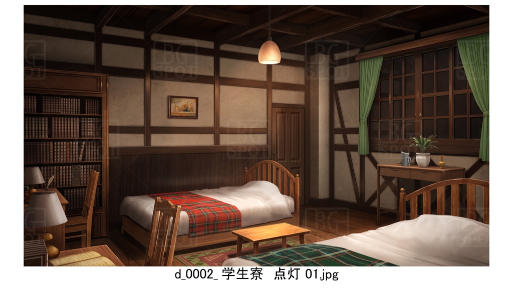 d学生寮_BGぼろい宿と外観_多様な部屋_ver2.0