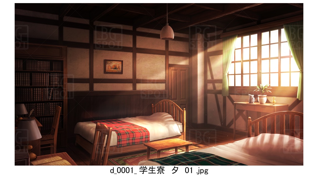 d学生寮_BGぼろい宿と外観_多様な部屋_ver2.0