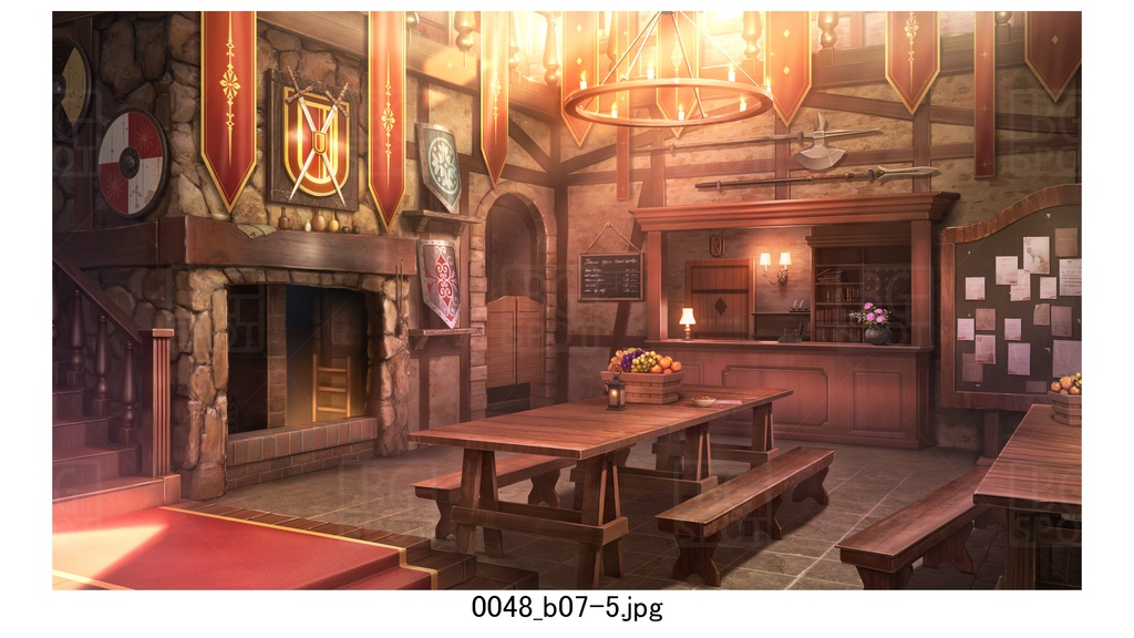 冒険者ギルド編隠し扉(赤)_BG_豚の丸焼きが出る酒場ver2.0