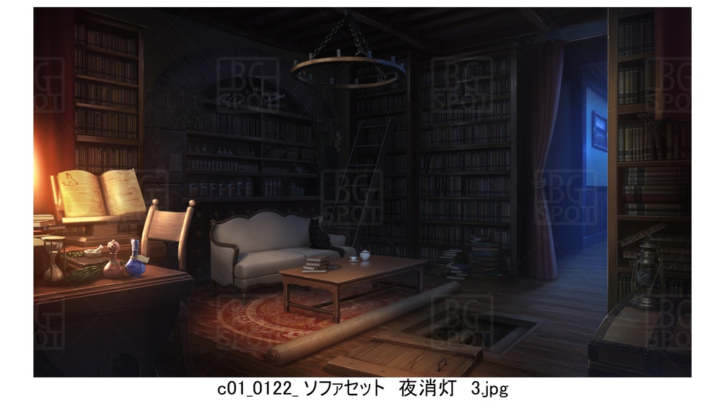 cソファとテーブル_BG_12魔法使いの部屋