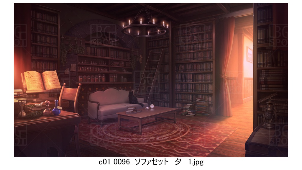 cソファとテーブル_BG_12魔法使いの部屋