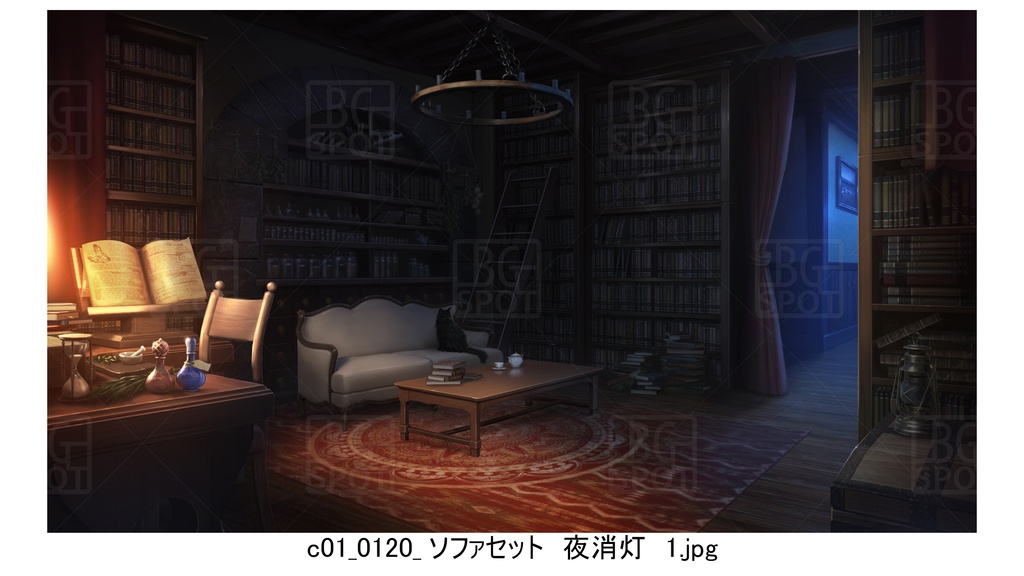 cソファとテーブル_BG_12魔法使いの部屋
