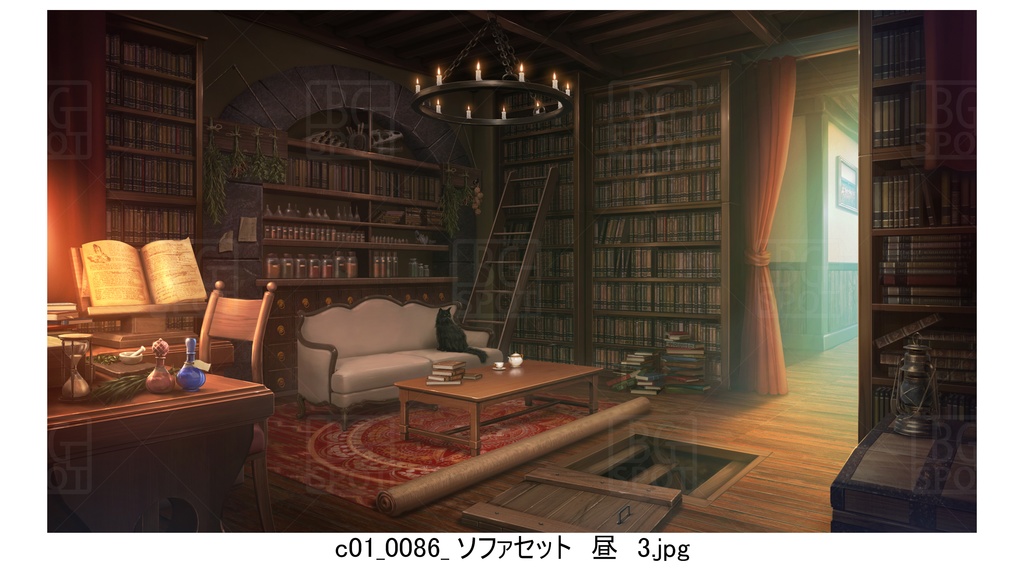 cソファとテーブル_BG_12魔法使いの部屋