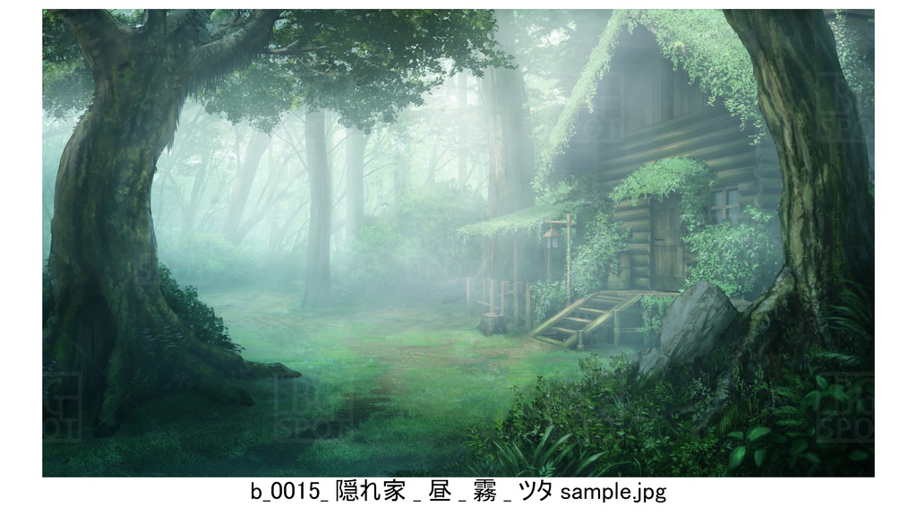 BG_ログハウス_ver1.5_賢者の隠れ家_ツタ_霧