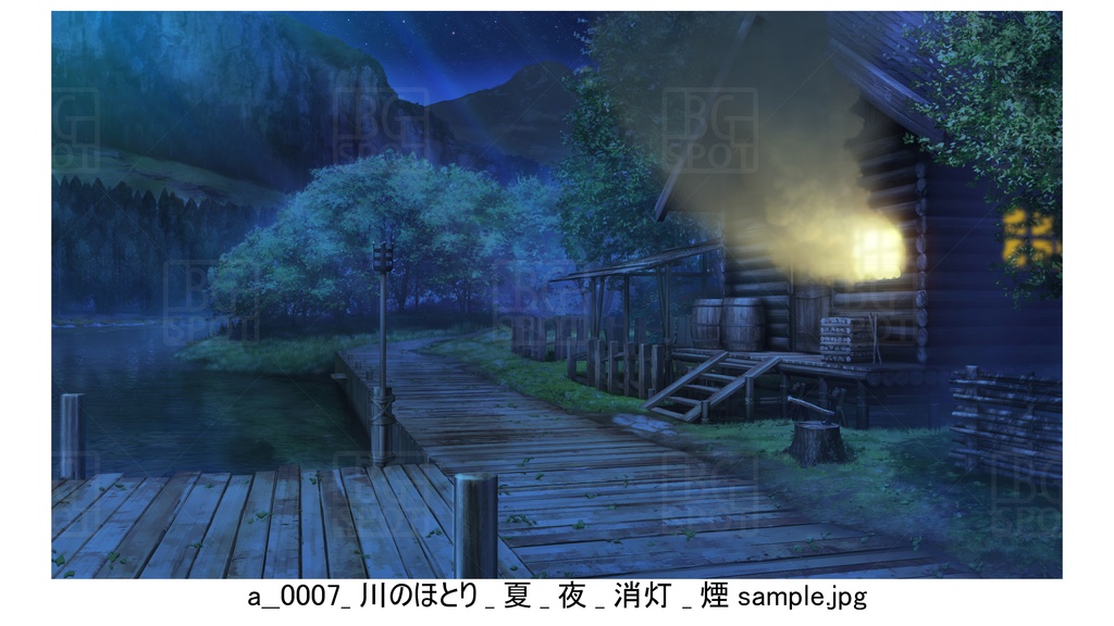BG_ログハウス_ver1.5_川のほとり_夏_通常