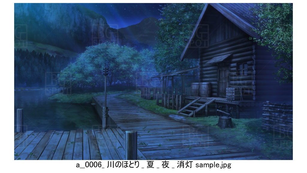 BG_ログハウス_ver1.5_川のほとり_夏_通常