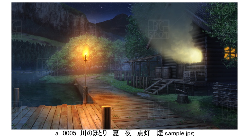 BG_ログハウス_ver1.5_川のほとり_夏_通常
