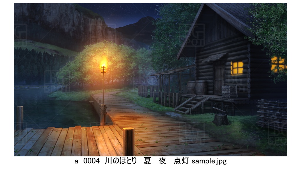 BG_ログハウス_ver1.5_川のほとり_夏_通常
