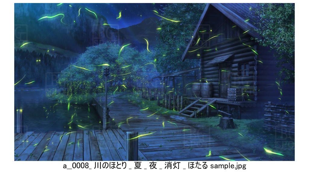 BG_ログハウス_ver1.5_川のほとり_夏_通常