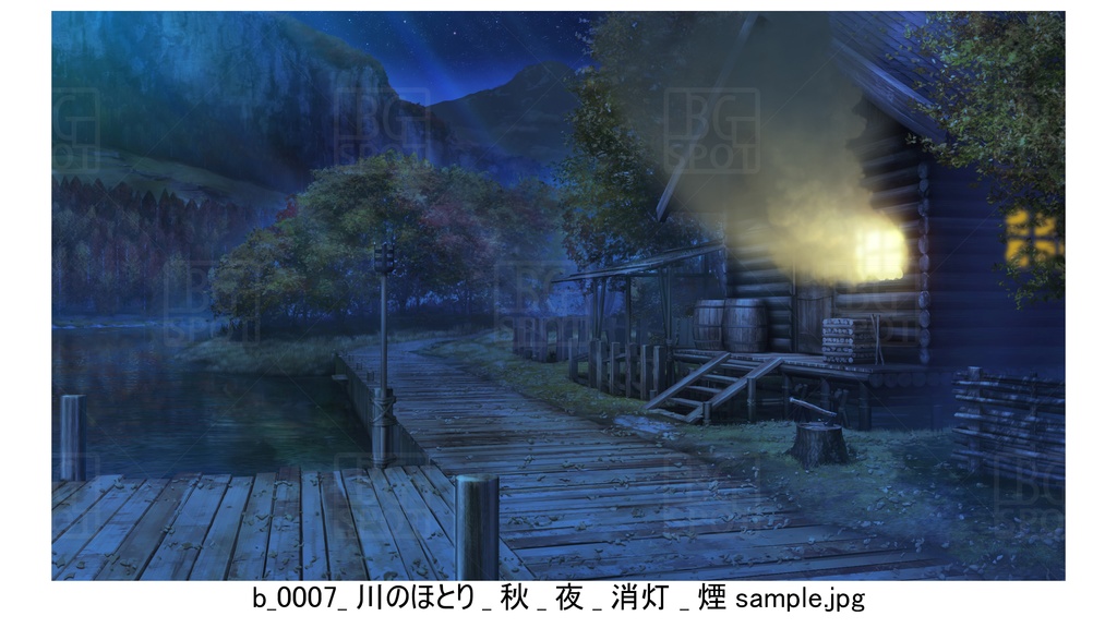 BG_ログハウス_ver1.5_川のほとり_秋_通常
