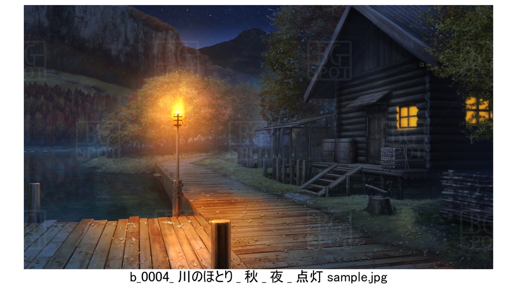 BG_ログハウス_ver1.5_川のほとり_秋_通常