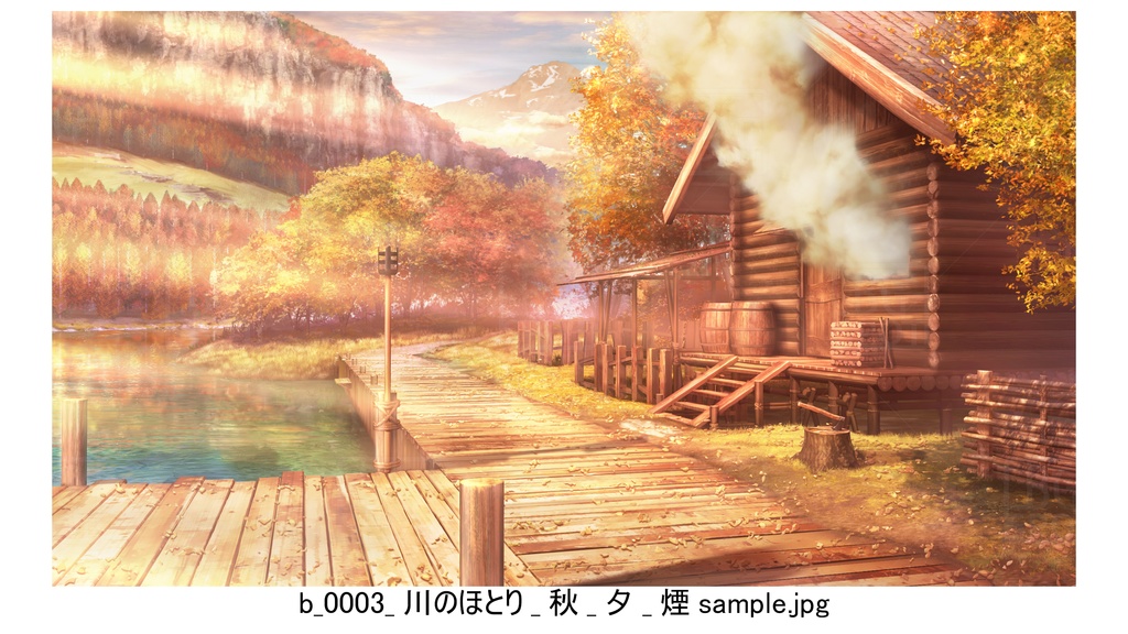 BG_ログハウス_ver1.5_川のほとり_秋_通常