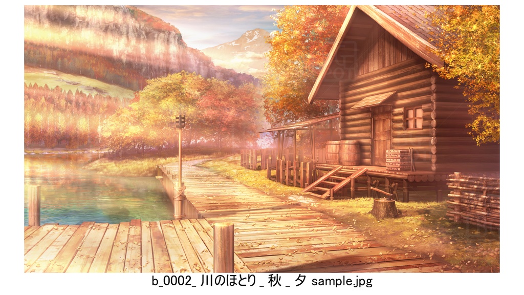 BG_ログハウス_ver1.5_川のほとり_秋_通常
