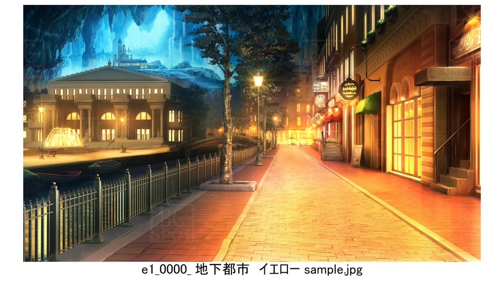 E1地下都市 Bg ファンタジーな歓楽街ver1 0 Bgスポット 背景素材ショップ Booth