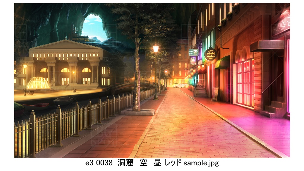 e3洞窟 空 【BG_ファンタジーな歓楽街ver1.0】