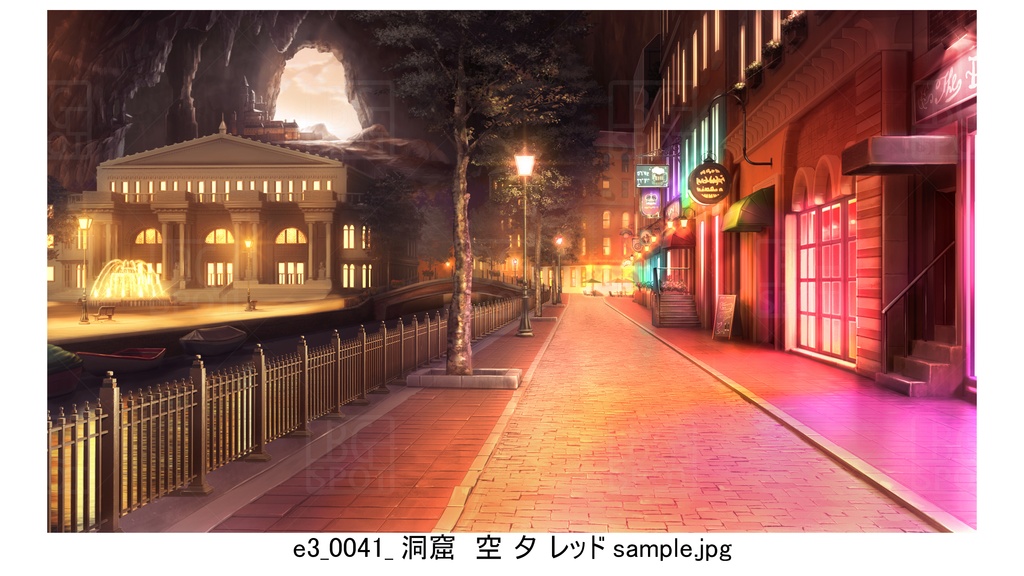 e3洞窟 空 【BG_ファンタジーな歓楽街ver1.0】
