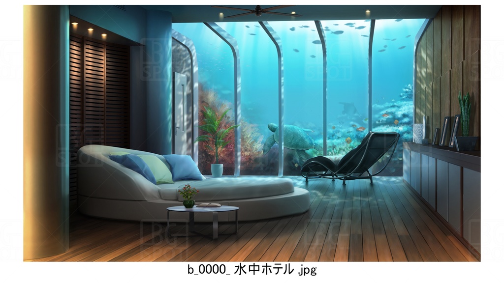 水中　洞窟　溶岩　ホテル