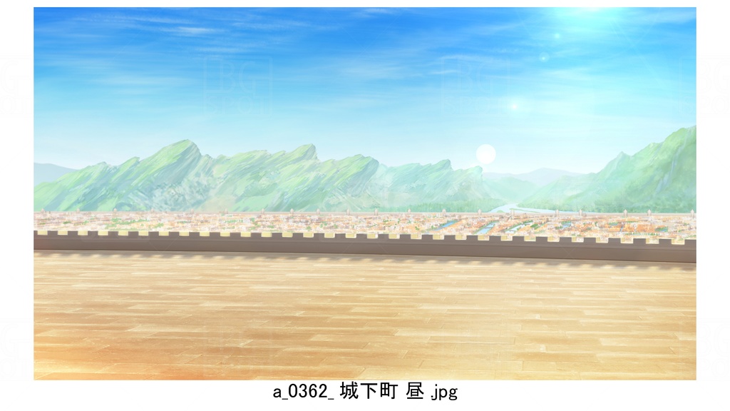 レストラン 展望デッキ 城下町 Bgスポット 背景素材ショップ Booth