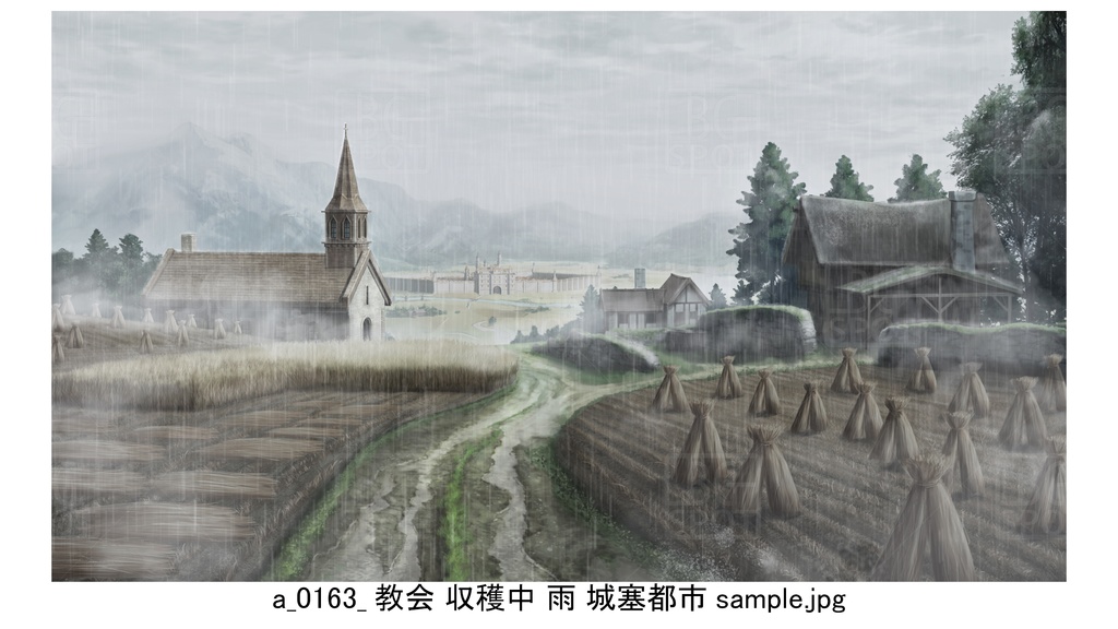 のどかな村_収穫中