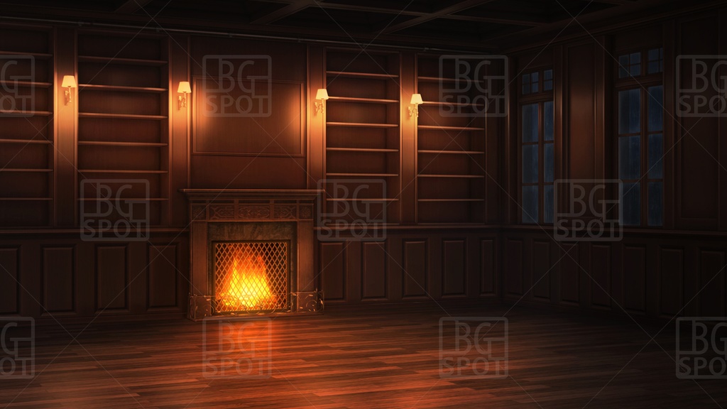 🗂️おまとめ版(フルセット)【BG_ 暖炉のある書斎ver1.0 】