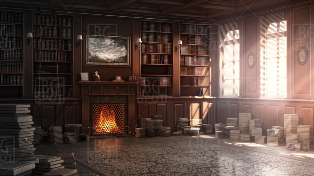 🗂️おまとめ版(フルセット)【BG_ 暖炉のある書斎ver1.0 】
