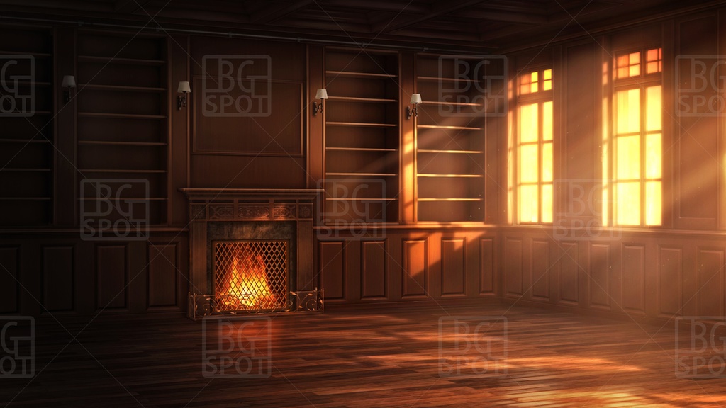 🗂️おまとめ版(フルセット)【BG_ 暖炉のある書斎ver1.0 】