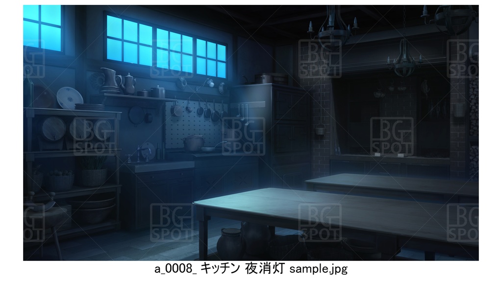 1テーブル上に道具無し【BG_宿屋&ギルドのキッチン ver1.0】