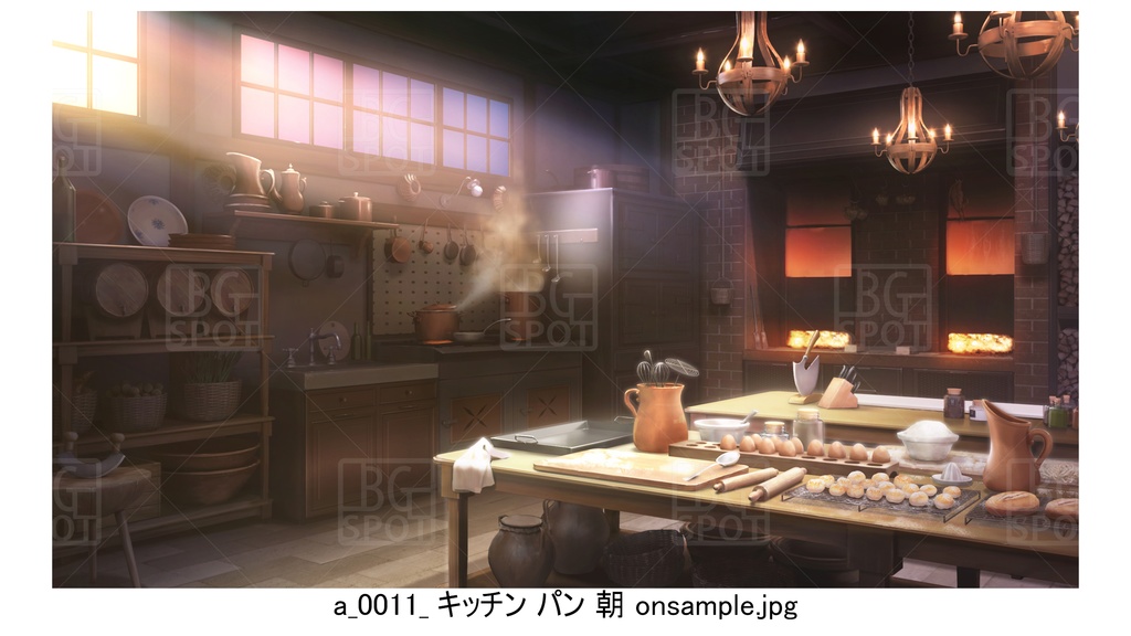 2パンセット【BG_宿屋&ギルドのキッチン ver1.0】