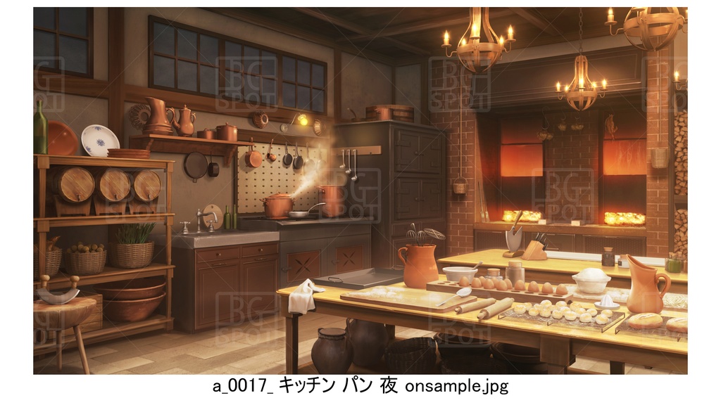 2パンセット【BG_宿屋&ギルドのキッチン ver1.0】