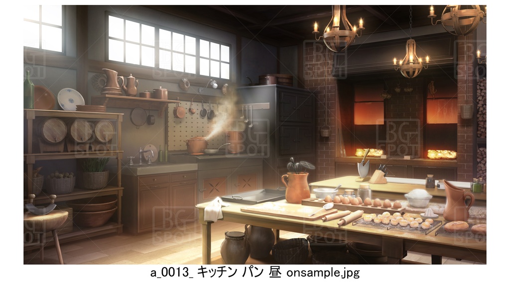 2パンセット【BG_宿屋&ギルドのキッチン ver1.0】
