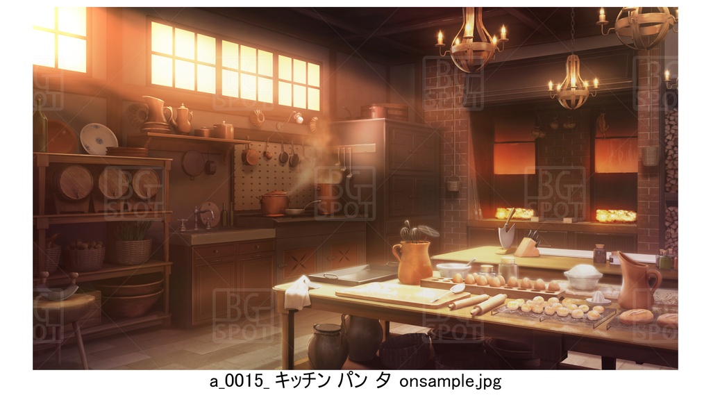 2パンセット【BG_宿屋&ギルドのキッチン ver1.0】