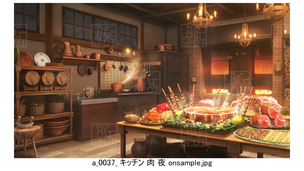 4お肉セット【BG_宿屋&ギルドのキッチン ver1.0】