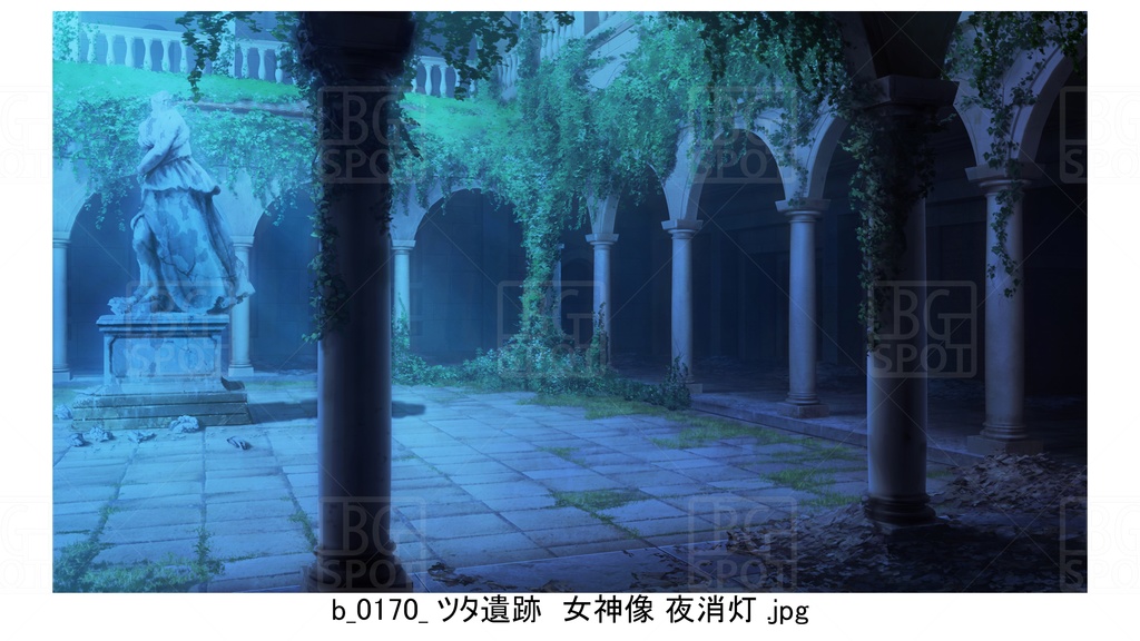 ツタ遺跡 女神像【BG_ローマの浴場と中庭とお宝 ver2.0】