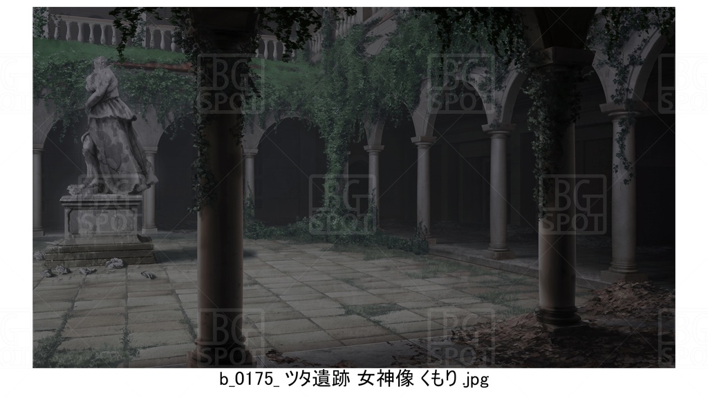 ツタ遺跡 女神像【BG_ローマの浴場と中庭とお宝 ver2.0】
