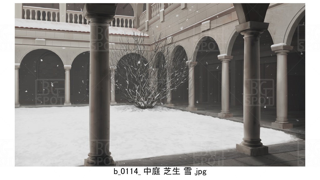 中庭 芝生【BG_ローマの浴場と中庭とお宝 ver2.0】