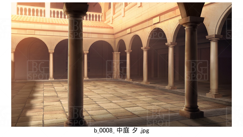 中庭 石畳【BG_ローマの浴場と中庭とお宝 ver2.0】